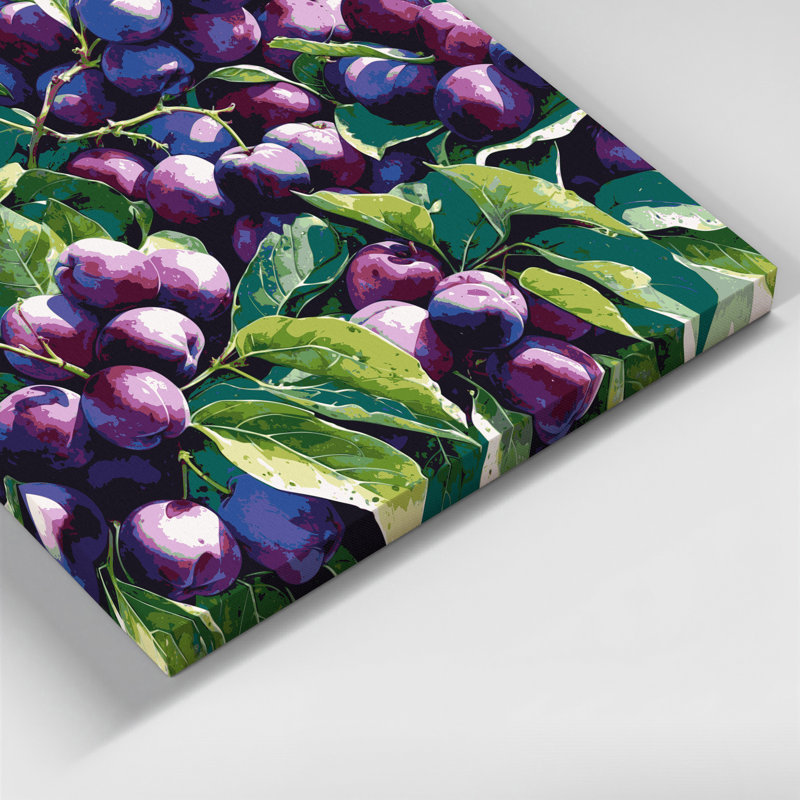 Art mural sur toile prune mauve, H 24 po x l 36 po