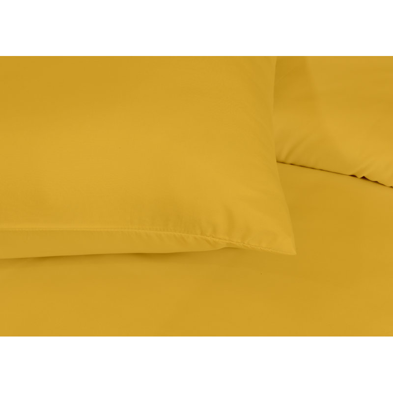 Mealla Premium 200 TC Microfiber Duvet Cover Set – Plain Soft & Breathable Bedding, Easy-Care Bed Linen, Kingsize, Ochre