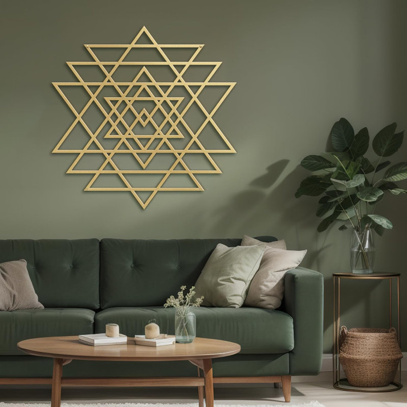 Décoration murale en métal, H 36 po x l 36 po x P 0,05 po, Or