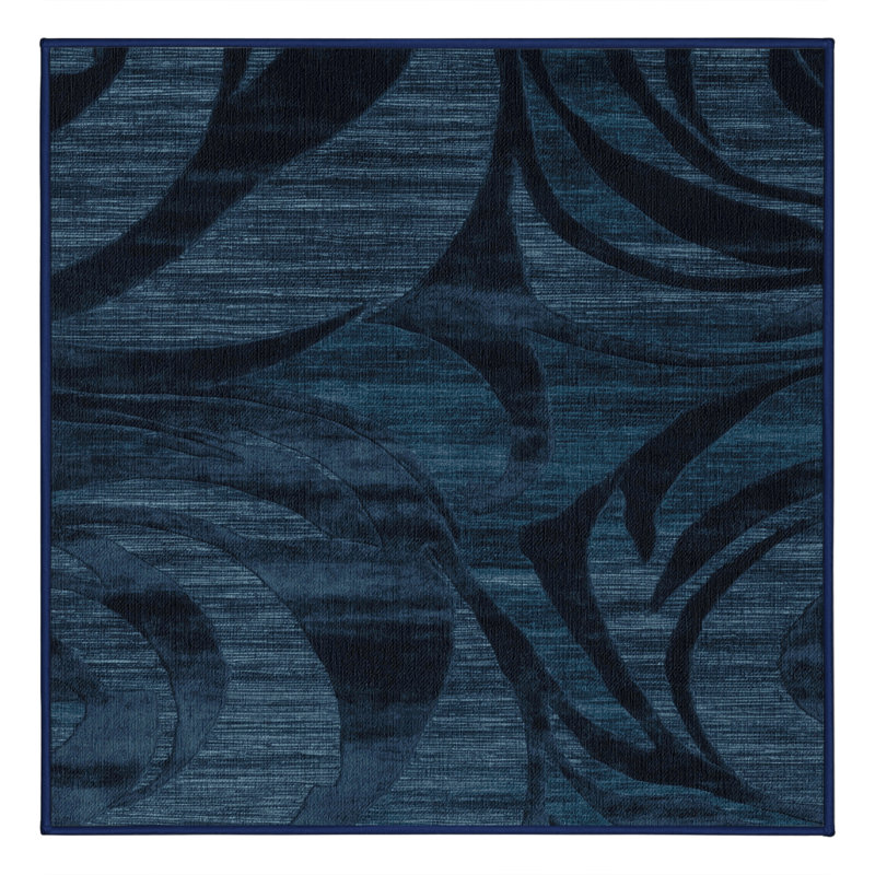 Machine Washable Abstract Grey Area Rug, Square 8'