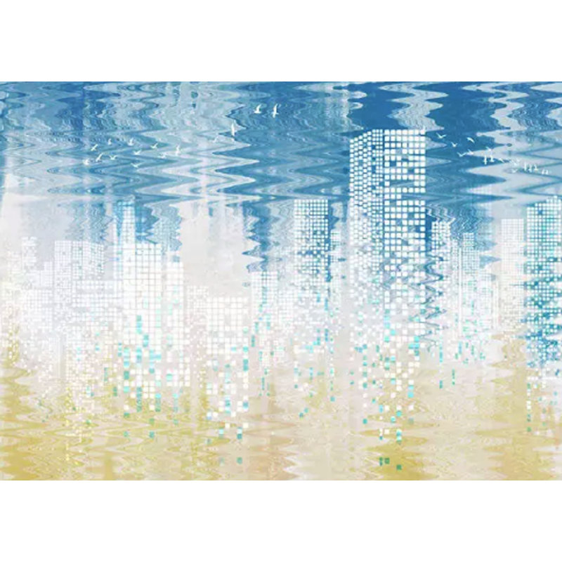 Papier peint amovible géométrique paysage nordique scandinave, L 9 po x l 15 po