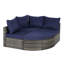 Ensemble de canapé modulaire d'extérieur 8 pièces, ensemble de conversation en osier en rotin PE avec coussins à séchage rapide, bleu foncé-126470551