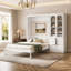 Lit escamotable avec armoire latérale réversible, portes en acrylique, quatre tiroirs et tablettes de rangement multiples pour un rangement optimal et un gain de place.-2022338038
