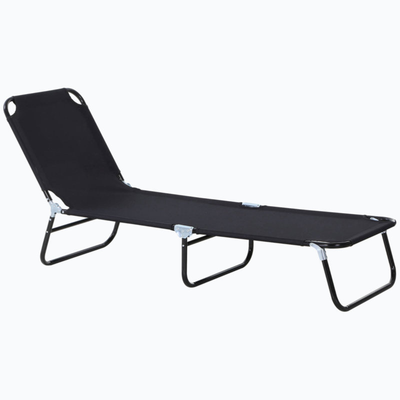 Wilhide Steel Outdoor Lounge Chair, Black