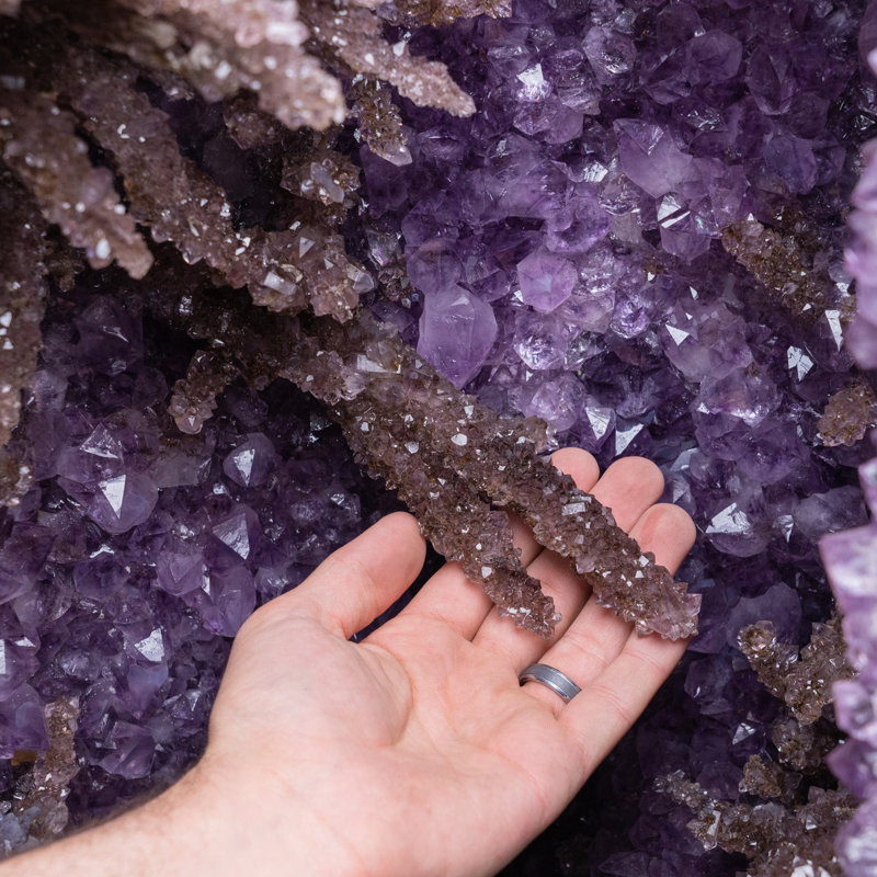 Large Amethyst Cluster Geode With Stalactites From Brazil
