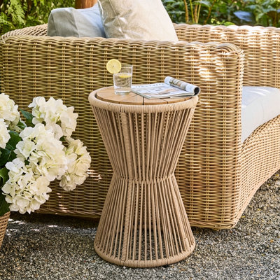 Nara Outdoor Side Table Acacia Wood & Woven Rope