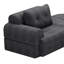 Modulaire avec méridienne, tissu tissé, gris foncé, 3 sièges pour une vie confortable dans la zone principale pour recevoir des invités