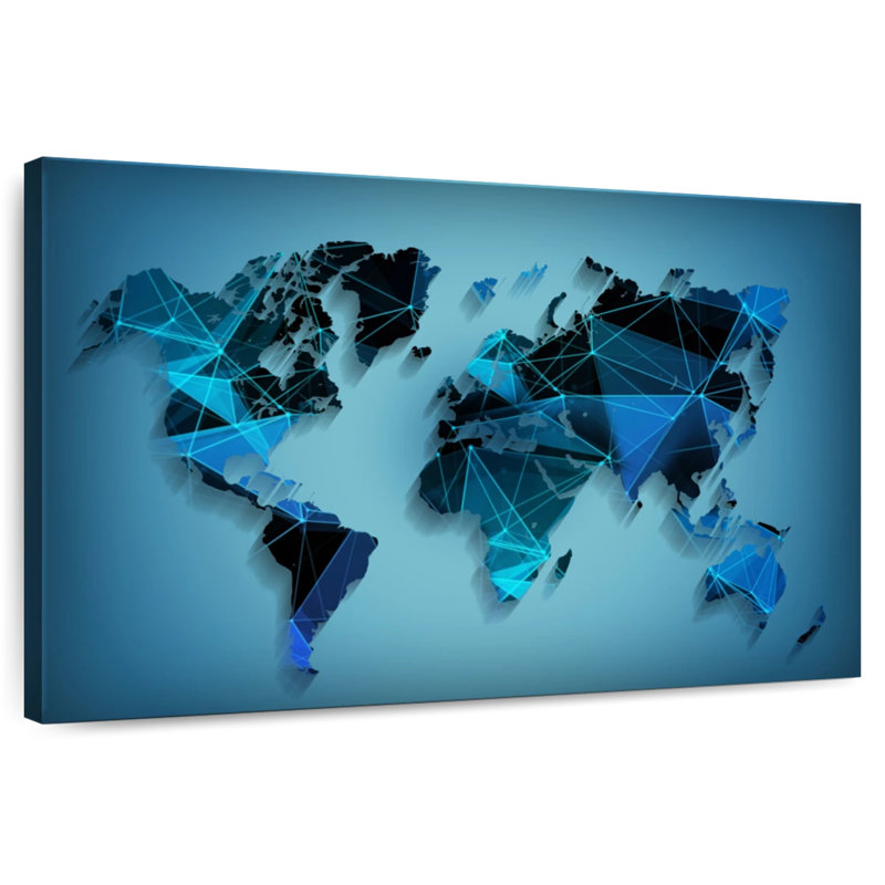 Aliaz Network Technology World Map, 34" H x 51" W