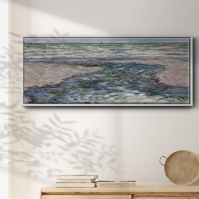 The Seacoast of Pourville, Low Tide, 1882 - Framed Canvas
