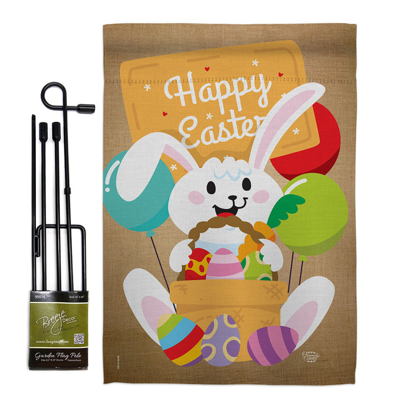 Double Sided 18.5'' H x 13'' W Polyester Easter Flag Set