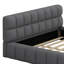 Lit plateforme tapissier avec tissu épais, lit au sol avec structure solide