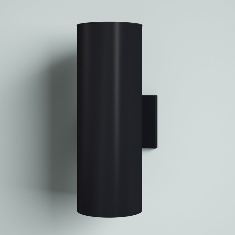 Edith Aluminum Outdoor Armed Sconce, Textured Black, 14.25" H x 5" W x 8" D, Up/Down