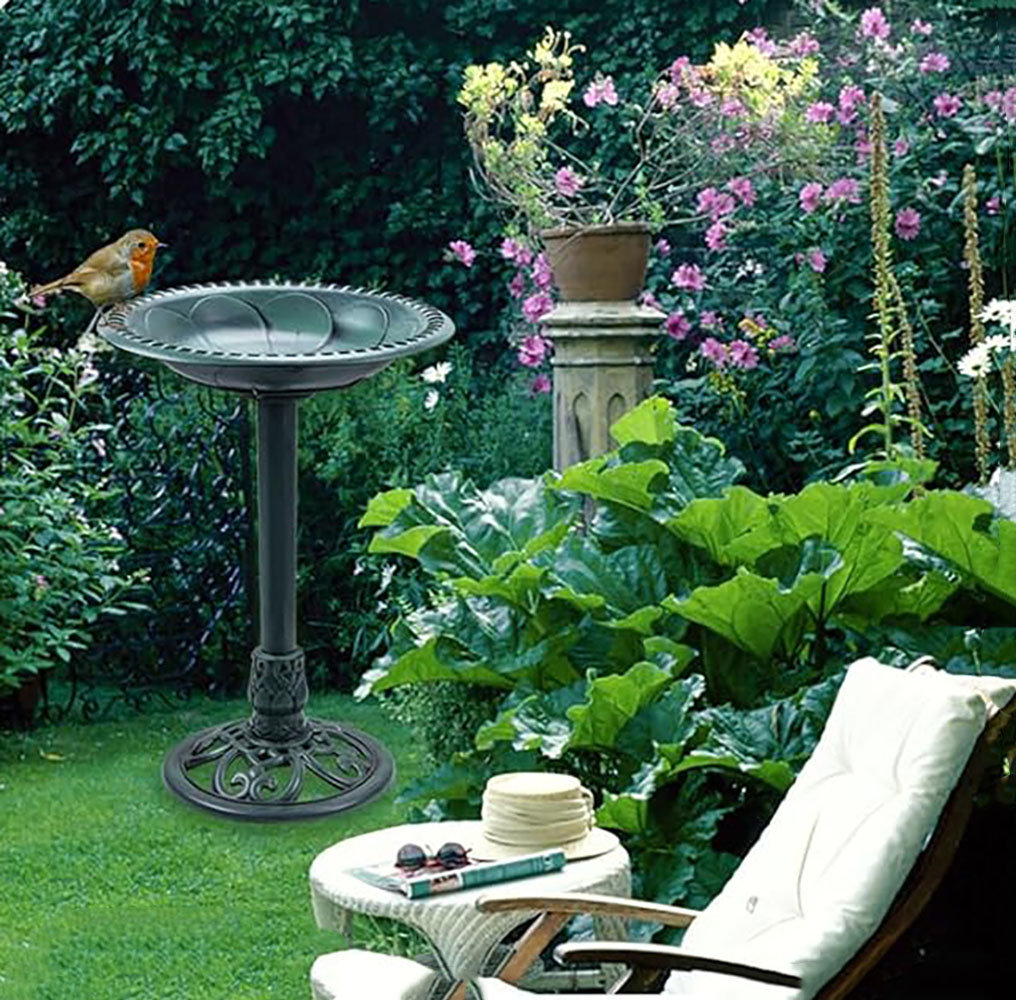 Bungalow Rose Pedestal Bird Baths For The Garden Clearance With Solar ...