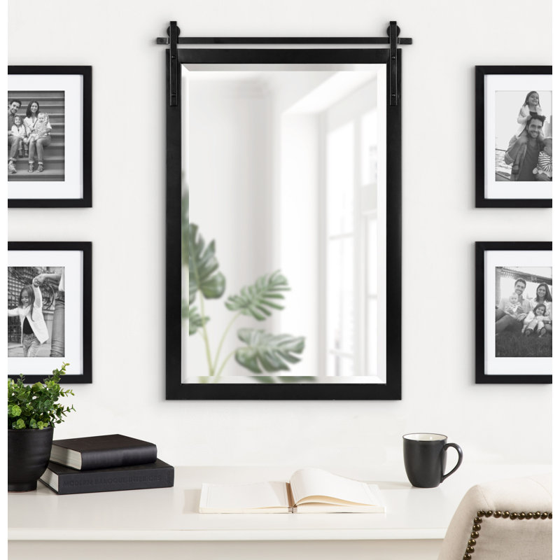 Bernett Metal Rectangle Mirror, 32.5''H x 22''W, Black