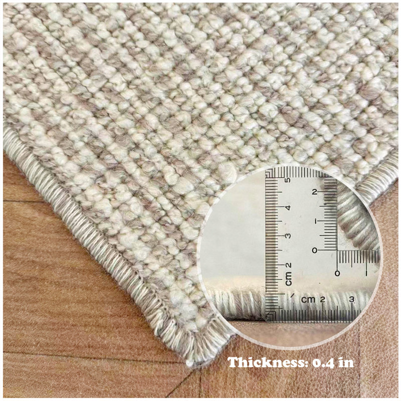 Tapis durable durable et résistant aux taches Tapis en laine pure importée de couleur unie, Rectangulaire 2 pi x 3 pi