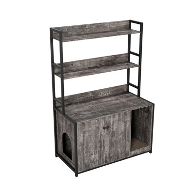 Large Cat Litter Box Enclosure With Shelf Storage Large Cat Litter Box Enclosure With Shelf Storage