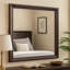 Miroir de commode Nitz, verre biseauté, cadre en bois massif blanc, 36 x 40-117559441