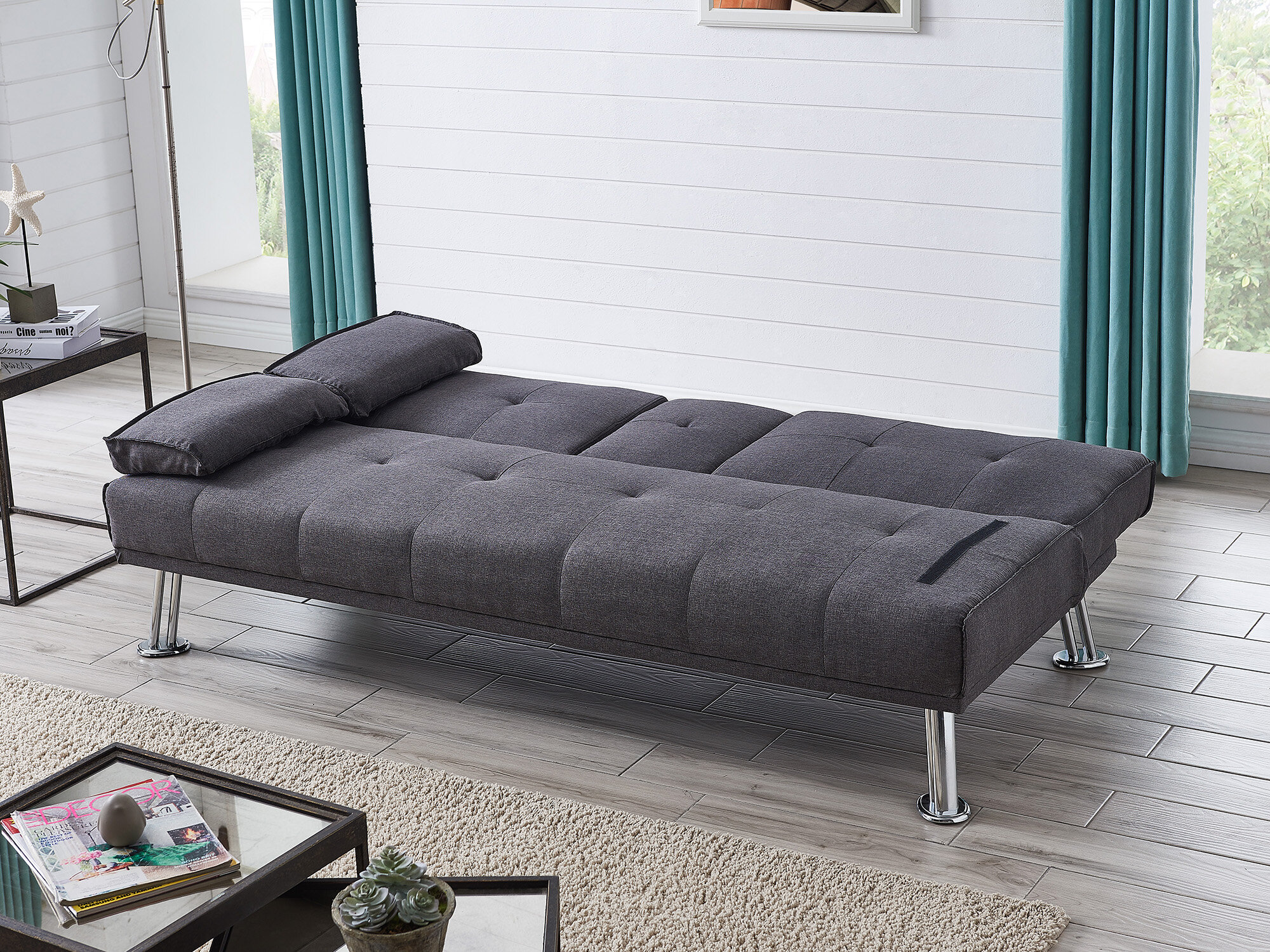 Futon with on sale removable arms