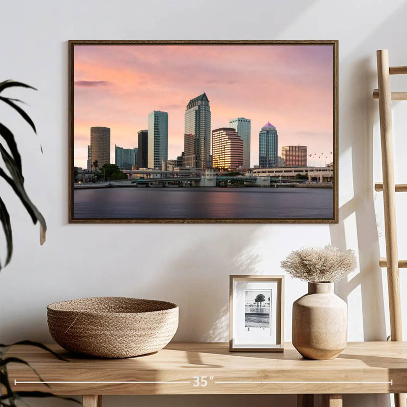 Tampa Bay, 25 po x 17 po, Cadre flottant noyer
