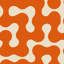 Décoration murale amovible de style Mid-Century moderne rétro orange-130031429