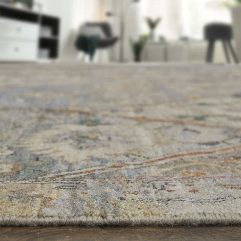 Tapis marocain transitionnel Tijon, Blue, Rectangle 7'9" x 9'9"