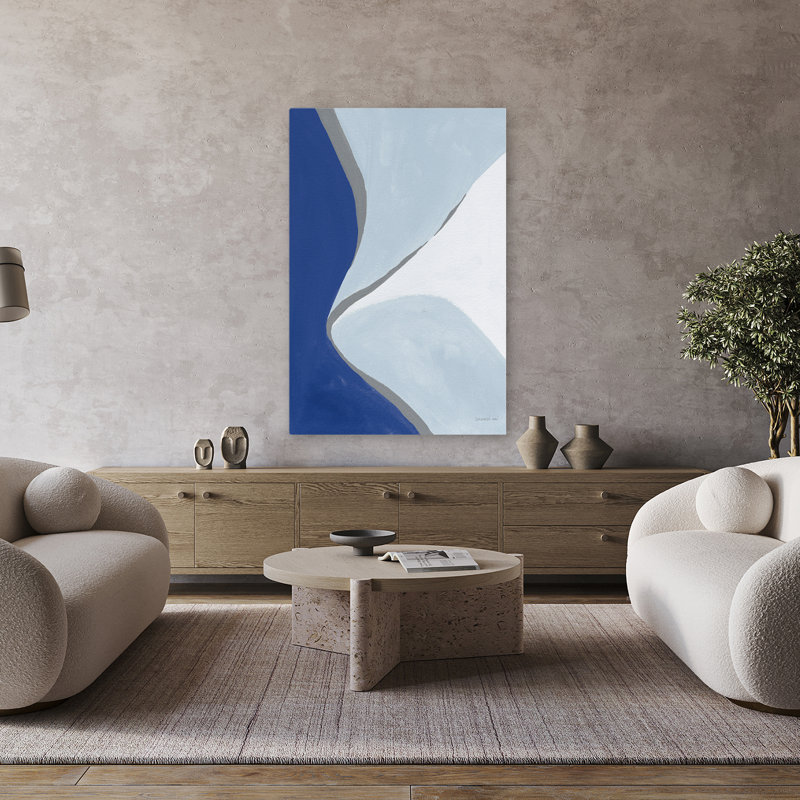 Art abstrait bleu abstrait et abstrait III, H 48 po x l 32 po