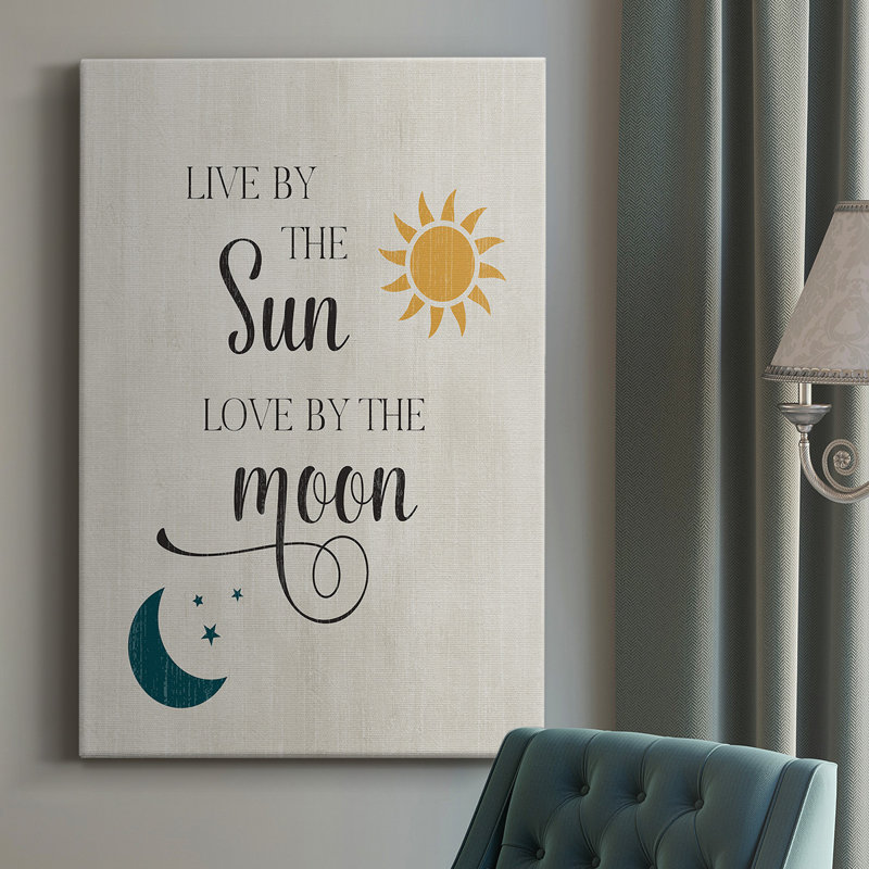 Toile tendue avec châssis Sun and Moon, H 18 po x l 12 po x P 1 po
