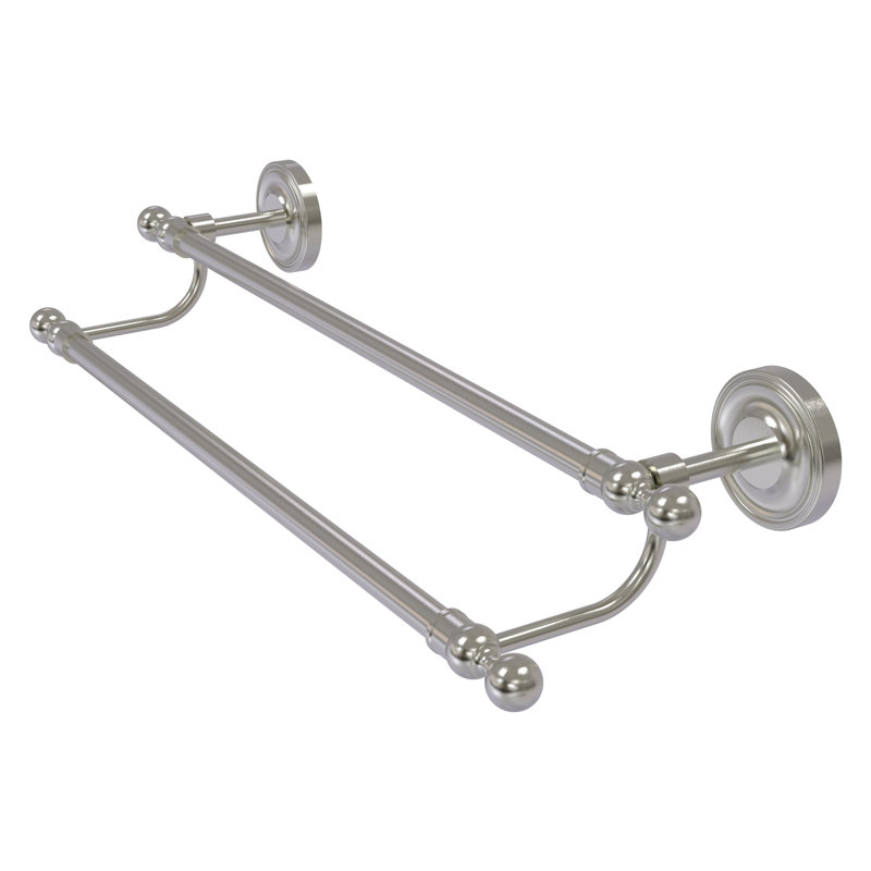 Double barre à serviettes murale Gober, 18 po, Nickel satiné