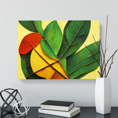 Edgy Colourful Leaf - Wrapped Canvas