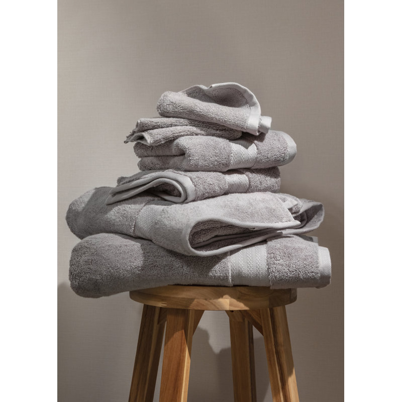 6 Piece 100% Organic Cotton Towel Set, Dark Gray
