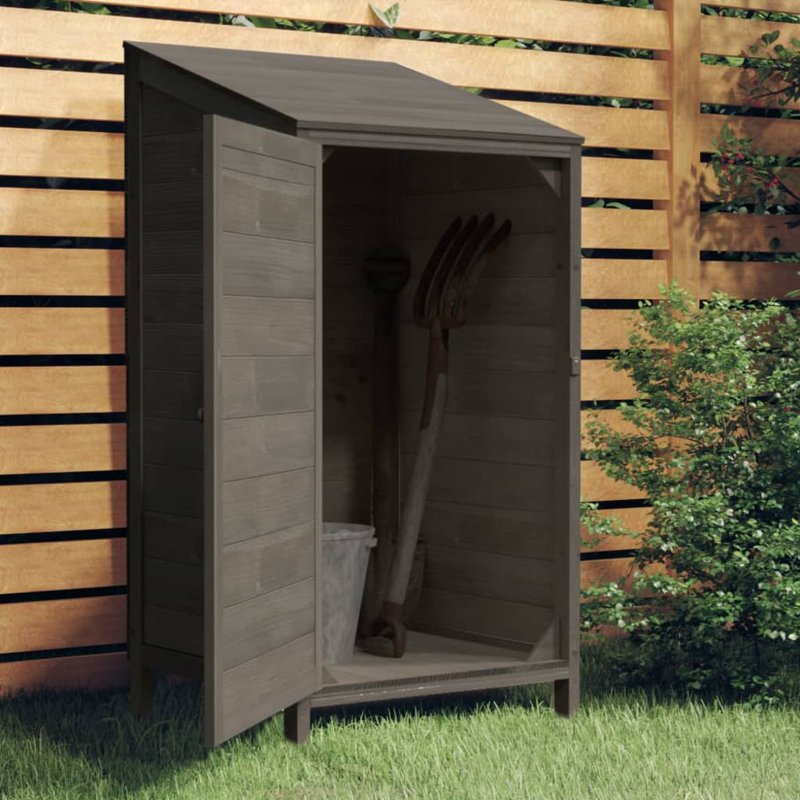 1.81 ft. W x 1.71 ft. D Solid Wood Lean-To Tool Shed, Anthracite