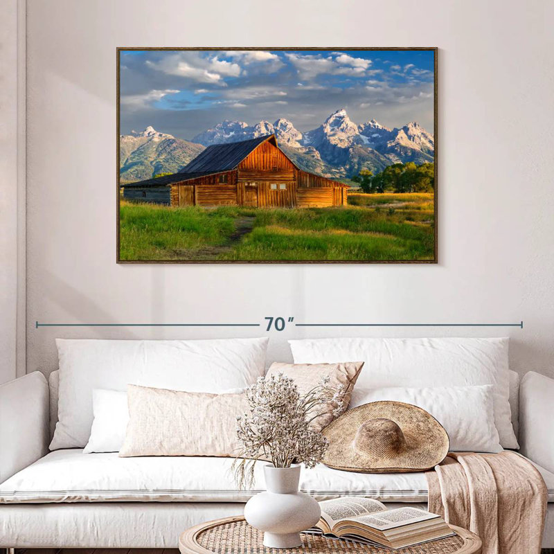 Parc national de Grand Teton, Wyoming, 46 po x 31 po, Cadre flottant en noyer