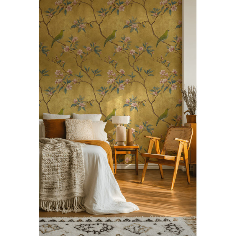 Papier peint floral chinois