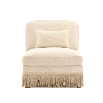 Canapé sans accoudoirs en chenille léopard avec 1 coussin - café beige