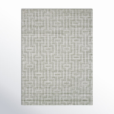 Marcia Geometric Handmade Hand-Loomed Silk Fog Gray Area Rug