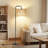 68" Arched/arc Rattan Floor Lamp With Bulb And Remote Control-774290052