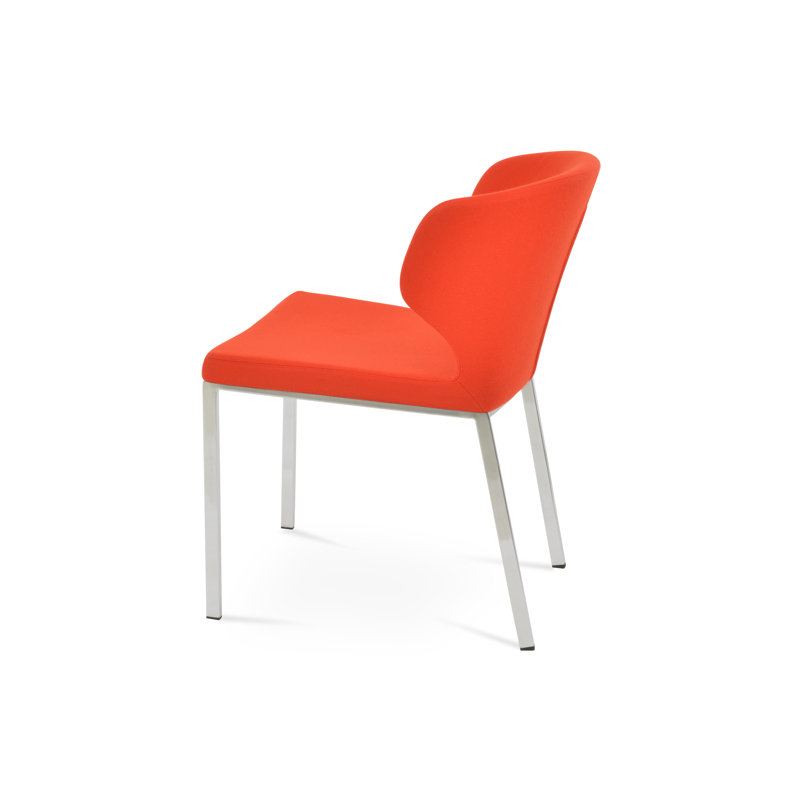 Chaise en métal Amed Plus, Laine orange