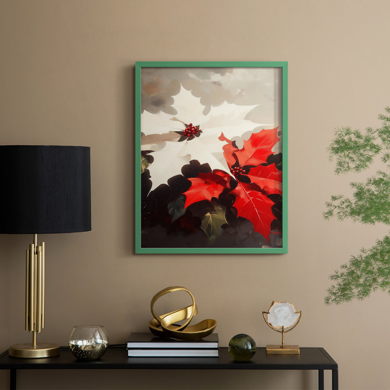 Art des Fêtes de Noël - série 2 - CECXII, reproduction encadrée - bois massif, H 15 po x l 12 po, Vert