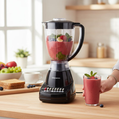 10 Speed Plastic Blender, 1.5 L Jar, 400 W, Black