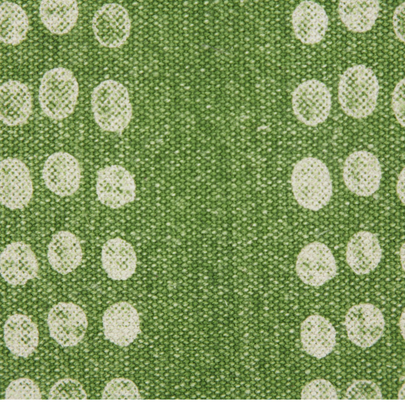 Green and White Cotton Polka Dot Striped Throw Pillow
