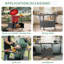 Big Egg - Ready Outdoor Grill Cart, Metal Unit With Double Folding Surfaces, Compatible Grills Of 20 22 Inches, And Reliable, Under Storage For Tools, Easy To Up, Mobile Braked , Black Colour, 30.87