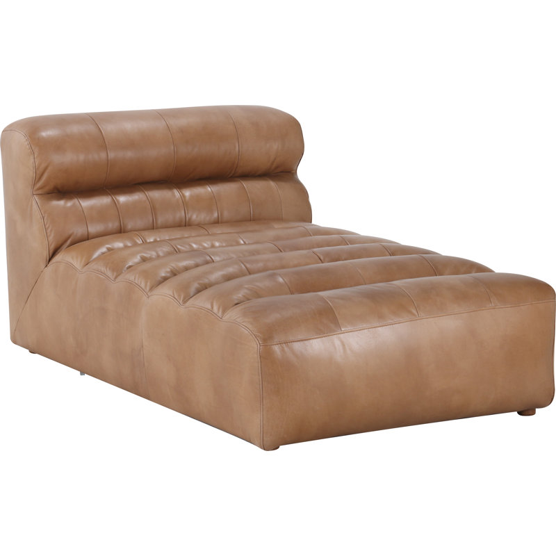 Ramsay Chaise Lounge, Tan Top Grain Leather