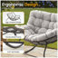 Ensemble de chaises berçantes et repose-pieds gris clair-1254227263