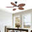 48" Tropical Brown Leaf 5 blades Ceiling Fan With Led Lights and Remote-1220273923