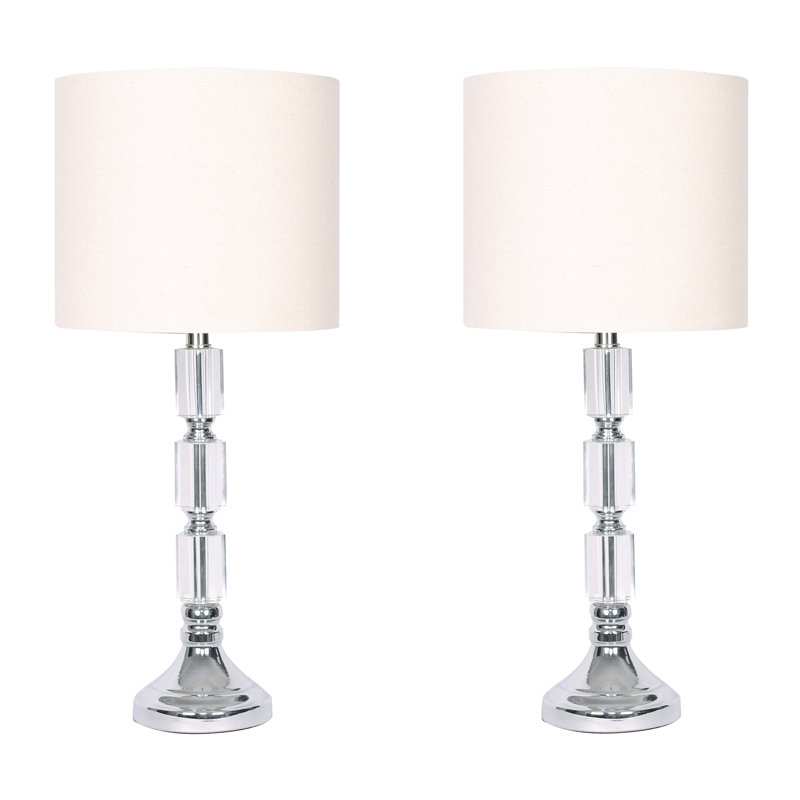 Crystal 2,26"H,Candlestick Table Lamps,Silver