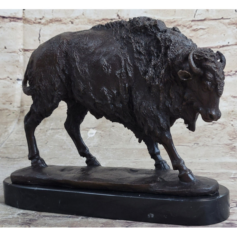 Sculpture de bison américain Buffalo Western