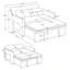 Canapé-lit convertible en velours, canapé-lit réglable à 5 positions avec lit escamotable et poche de rangement latérale, canapé-lit multifonctionnel 2-en-1-133038779