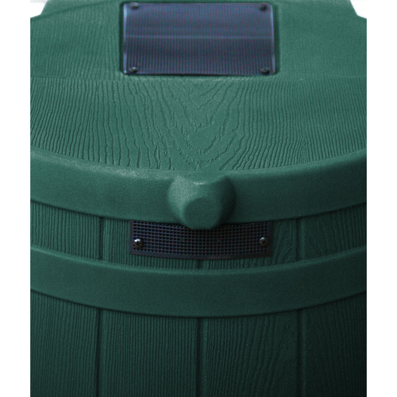 Good Ideas Rain Wizard Whiskey Style Rain Barrel with Overflow and Spigot, 28.25" H x 22" W x 21.5" D, Green