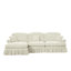 Canapé modulaire moderne en L à 3 places avec volants amovibles et jupes plissées Canapé confortable en chenille 3 places avec repose-pieds mobile-1750295182