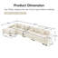 Canapé modulaire en L surdimensionné de 170 po en forme de L modulaire, tissu en velours côtelé doux, avec repose-pieds, accoudoirs larges à assise profonde, conception ergonomique, 12 coussins décoratifs, assemblage facile, pour les salons-63525617